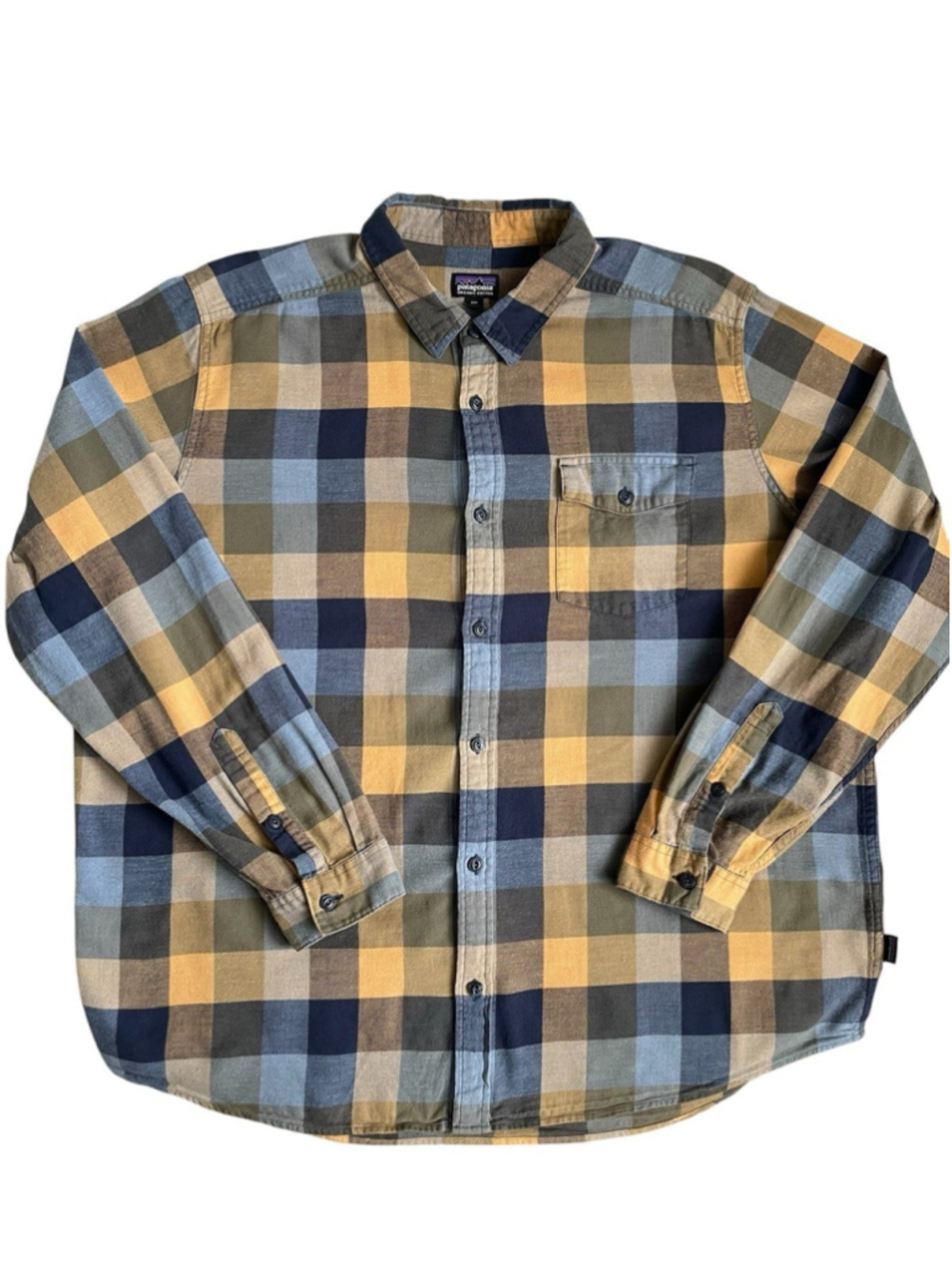 Patagonia Lightweight Fjord Flannel Shirt Mens XXL Plaid Organic Cotton